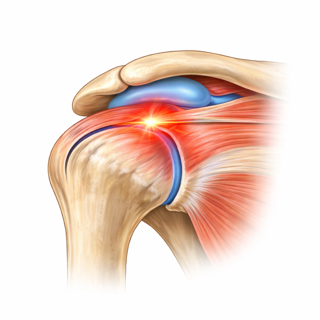 Shoulder impingement syndrome – diagram showing rotator cuff and subacromial space